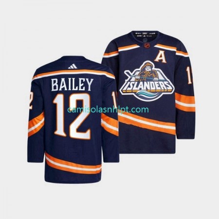 Camiseta New York Islanders Josh Bailey 12 Adidas 2022-2023 Reverse Retro Marinha Authentic - Homem